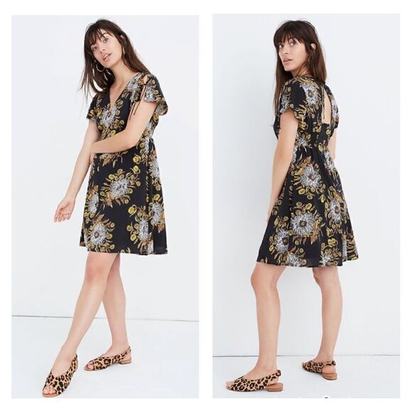 Madewell painted blooms open back mini dress 6 - Picture 1 of 10